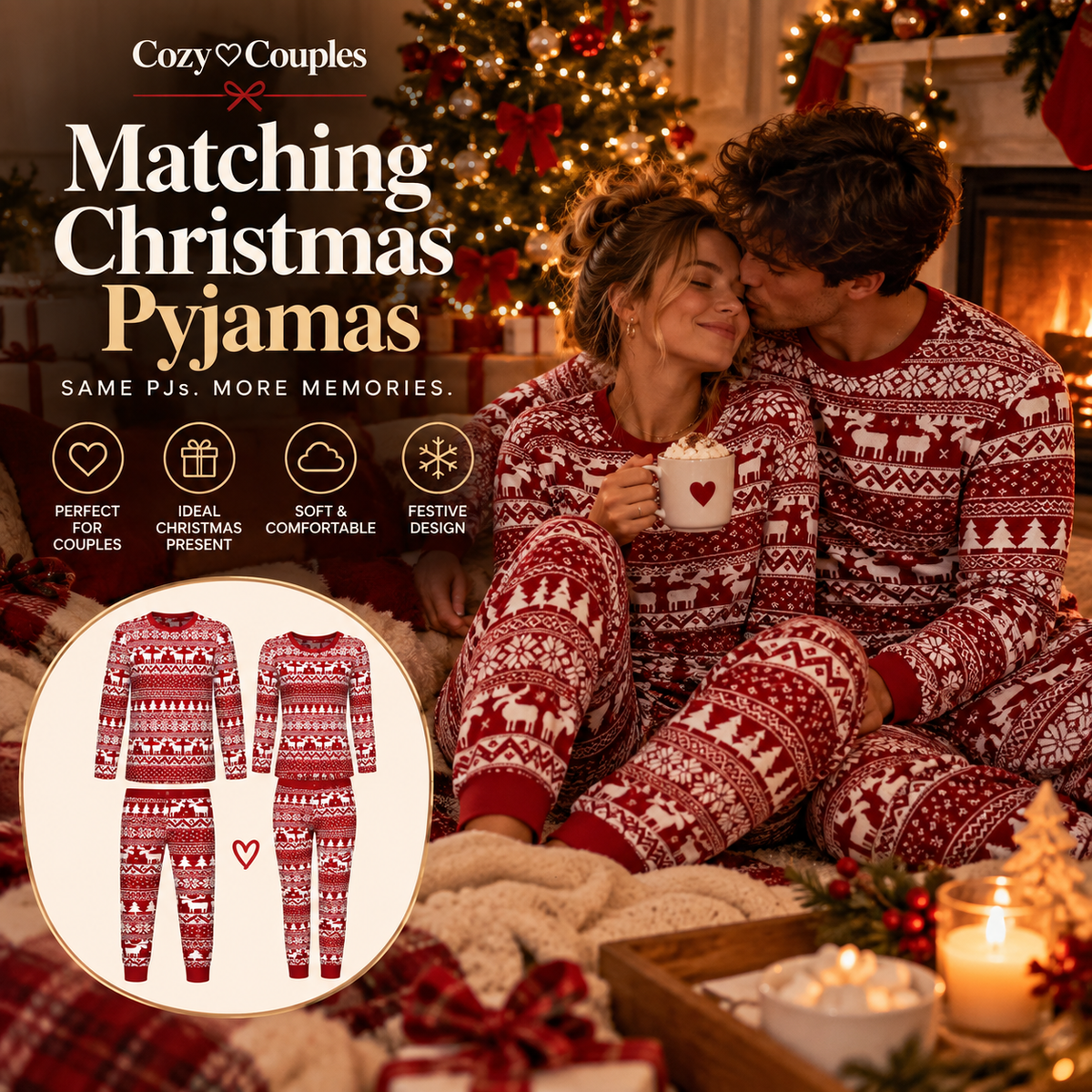 Matching Christmas Pyjamas for Couples 🎄❤️