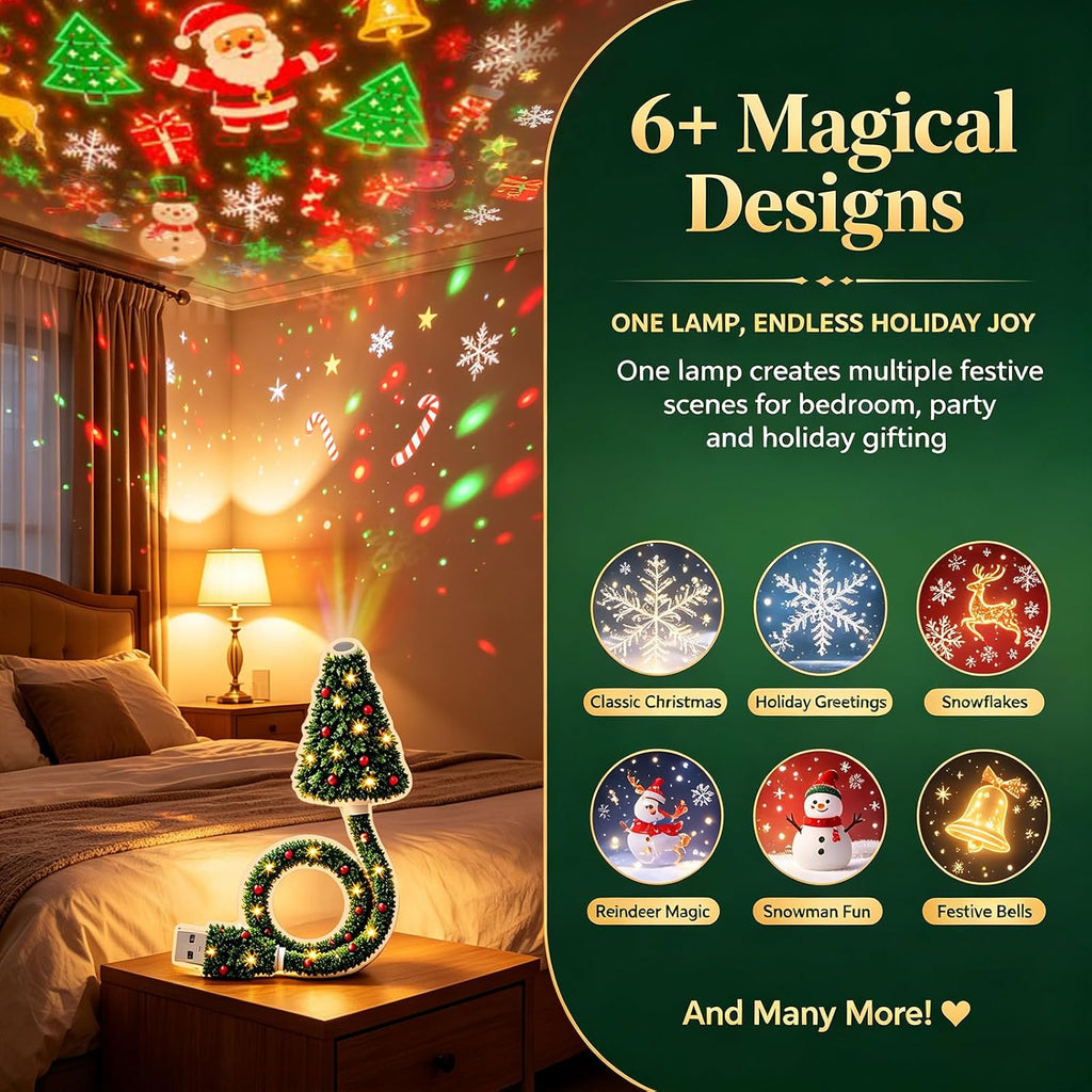 Christmas Projector Indoor, Plug and Play HD Christmas Projector Light，1Pc