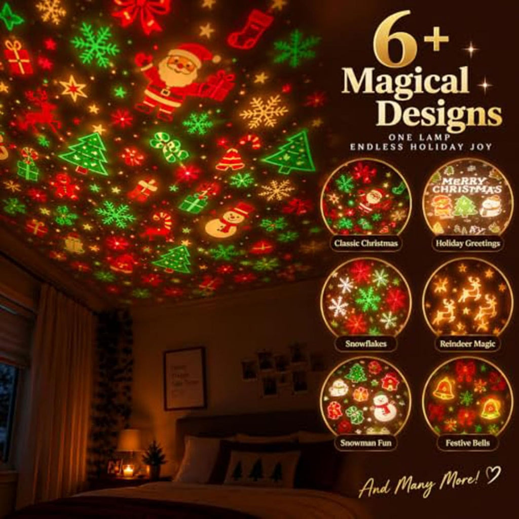 Christmas Projector Indoor, Plug and Play HD Christmas Projector Light，1Pc