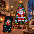 Smart Animated Christmas Tree Lights,Led Curtain Lights Christmas,Timer and Memory, RGB Outdoor Wall Window Fairy Light with Remote, USB Powered IP65 Waterproof，2X2M
