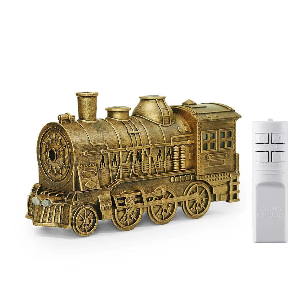 Enchanting Christmas Train Humidifier & Aromatherapy Diffuser - 300ml Jellyfish Mist, LED Night Light & Remote Control for Home & Bedroom Gift