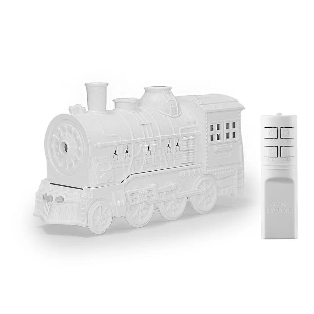 Enchanting Christmas Train Humidifier & Aromatherapy Diffuser - 300ml Jellyfish Mist, LED Night Light & Remote Control for Home & Bedroom Gift