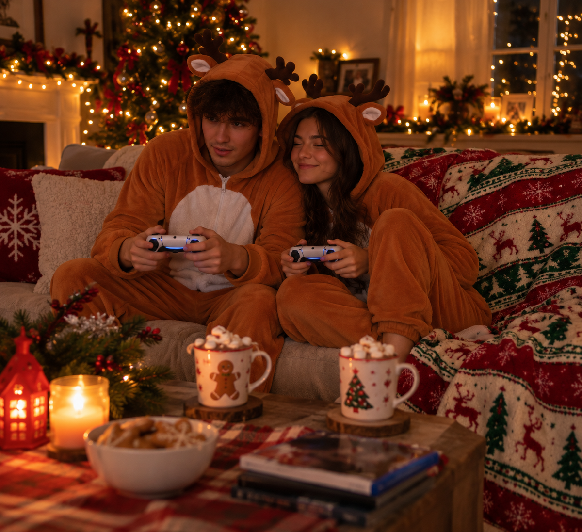 Merry & Matching Reindeer Onesies